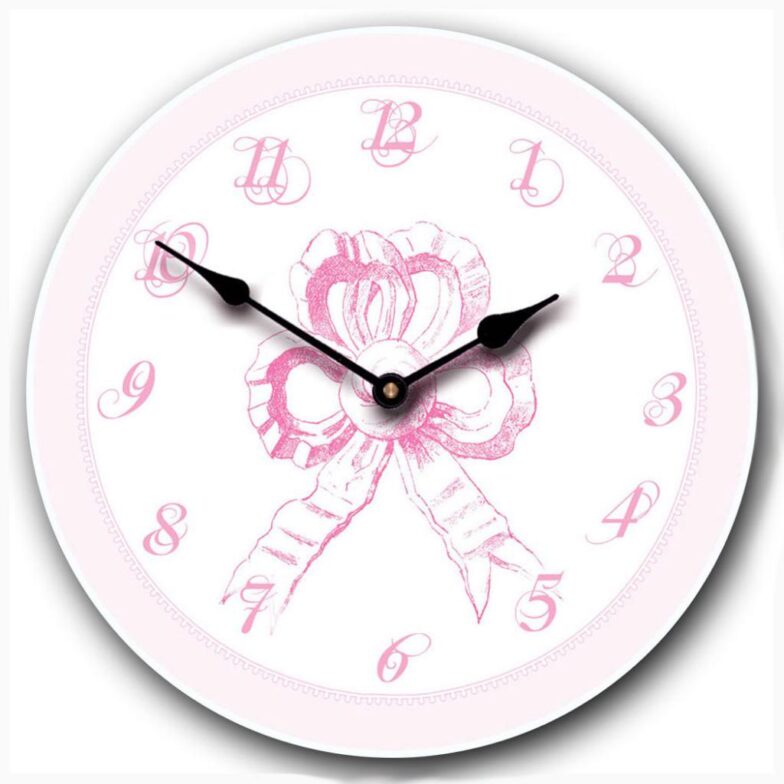 Pink Bow Clock