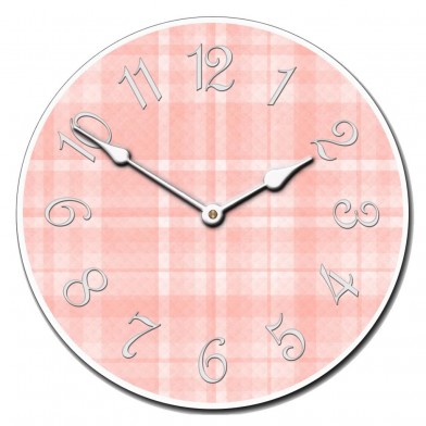 Pink Plaid Clock
