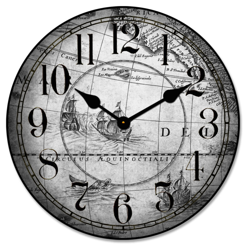 Gray Map Clock1