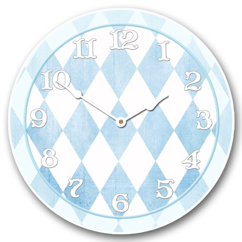 Harlequin Blue Clock