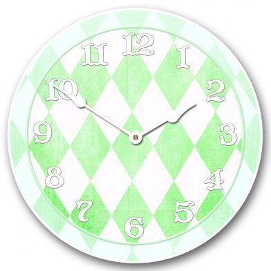 Harlequin Green Clock