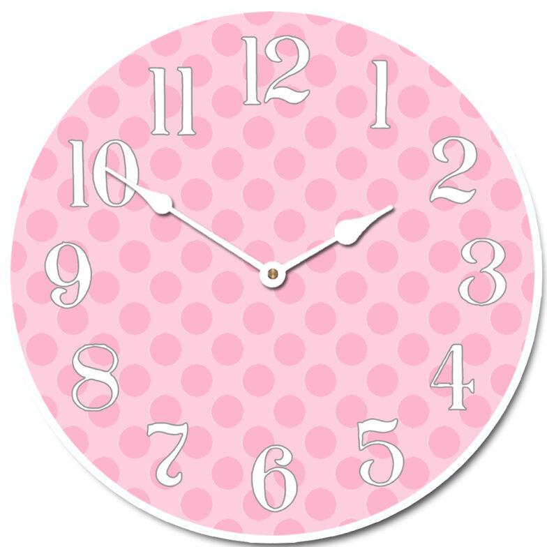 Pink Polka Dot Clock