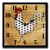 Polka Dot Chicken Square Clock