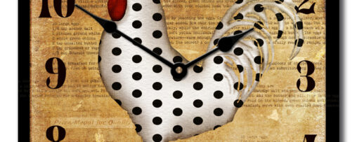Polka Dot Chicken Square Clock