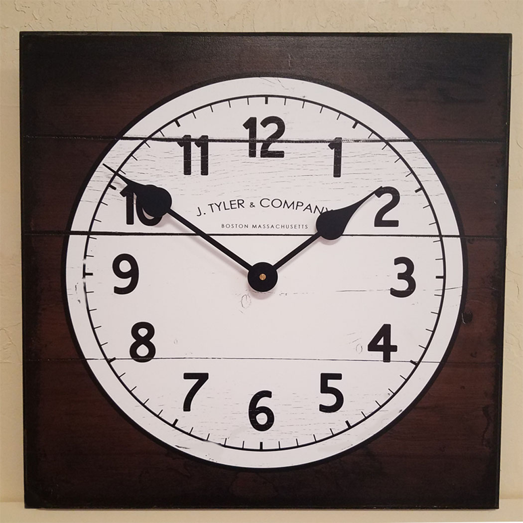 Black & Wood Square Clock Big Square Wall Clocks TBCS