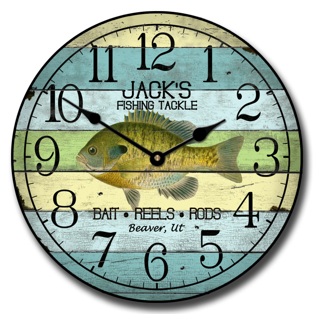 Fishing Clocks Fisher Wall Clock The Big Clock Store
