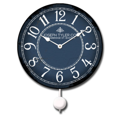 Blue & White Pendulum Clock