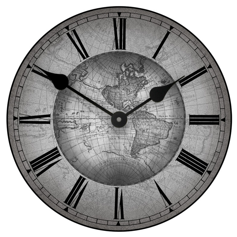 17th Century map gray second clock USE THIS
